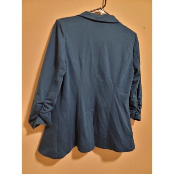 MODCLOTH Women's classic blue Cotton Blend blazer with a button Jacket Size m - Picture 6 of 11